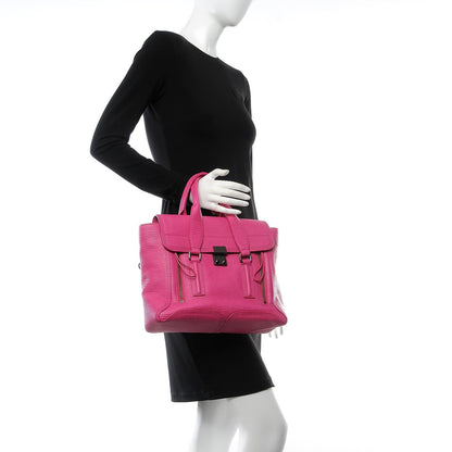 3.1 Phillip Lim 3.1 Textured Calfskin Medium Pashli Satchel Fuchsia 3 of 8