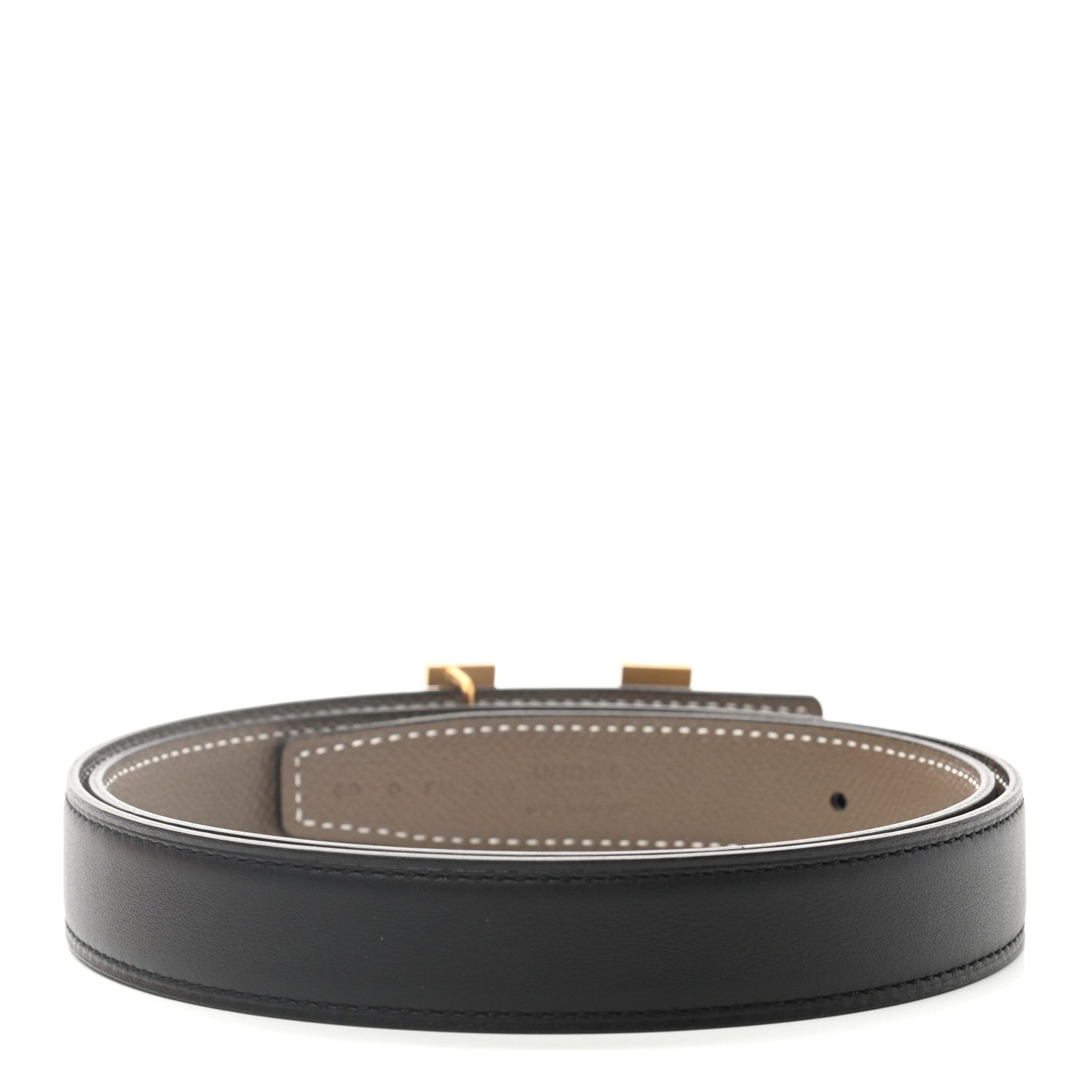 Hermes Swift Epsom 24mm Mini Constance H Belt 80 Black Etoupe 2 of 6