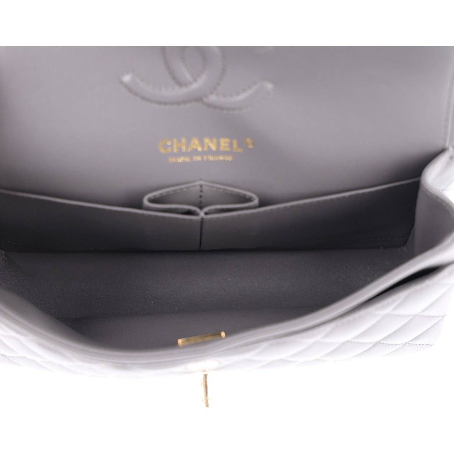 Chanel Lambskin Quilted Small Double Flap Grey 5 of 10
