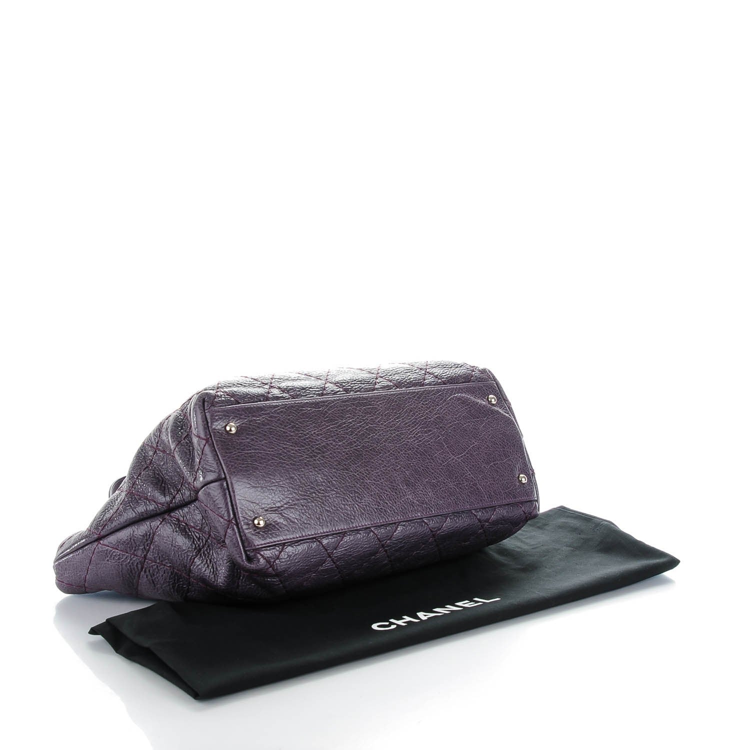 Chanel Glazed Calfskin Large On The Road Tote Purple 4 of 7