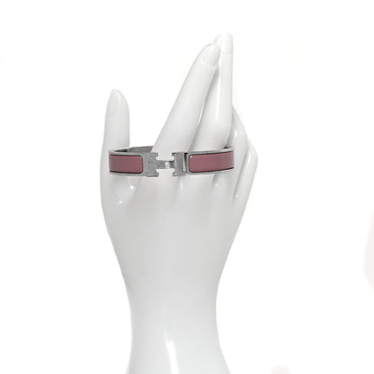 Hermes Enamel Narrow Clic Clac H Bracelet GM Dusty Rose 2 of 6