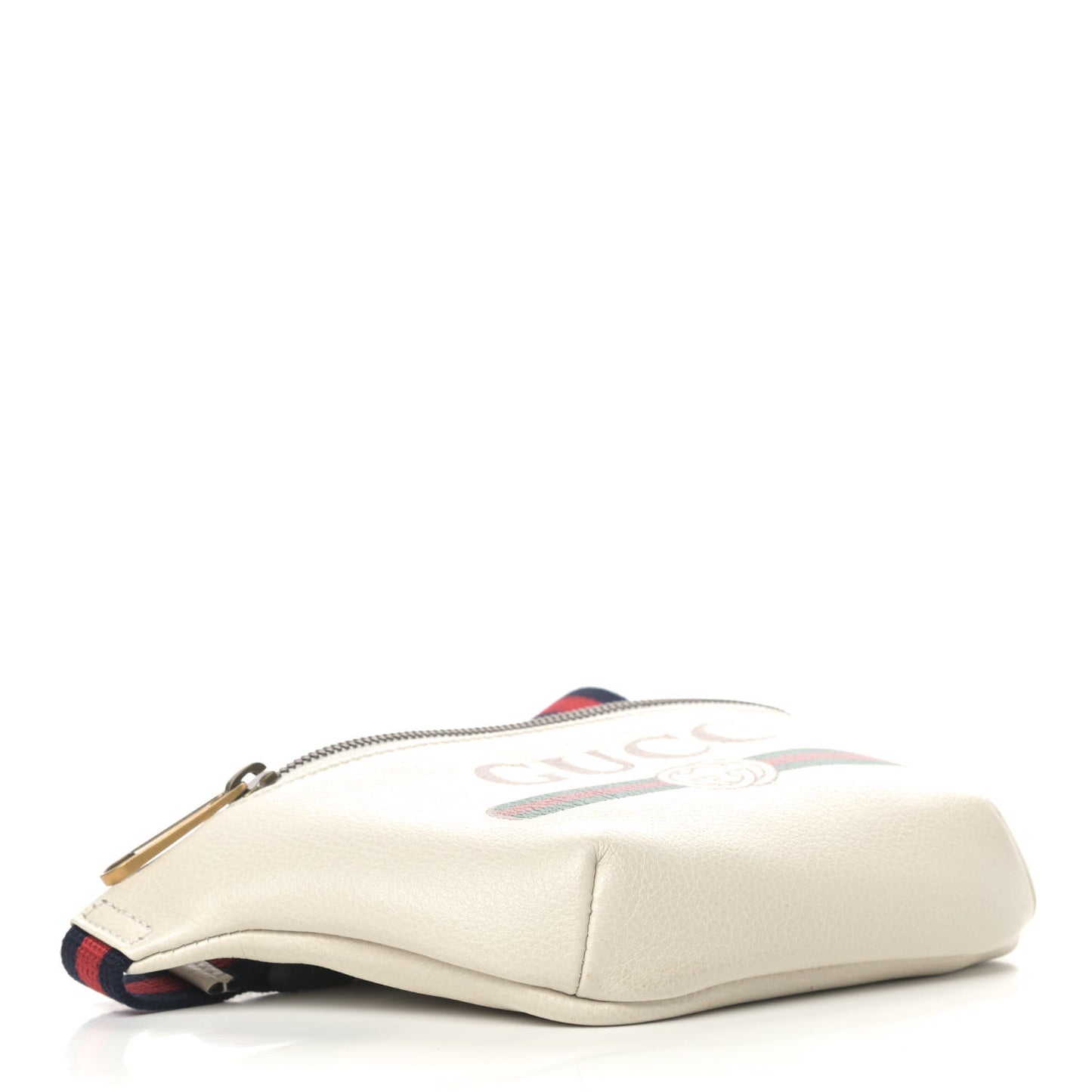 Grained Calfskin Small Logo Belt Bag White