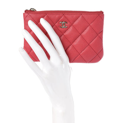 Chanel Caviar Quilted Small Cosmetic Case Dark Pink 2 of 8
