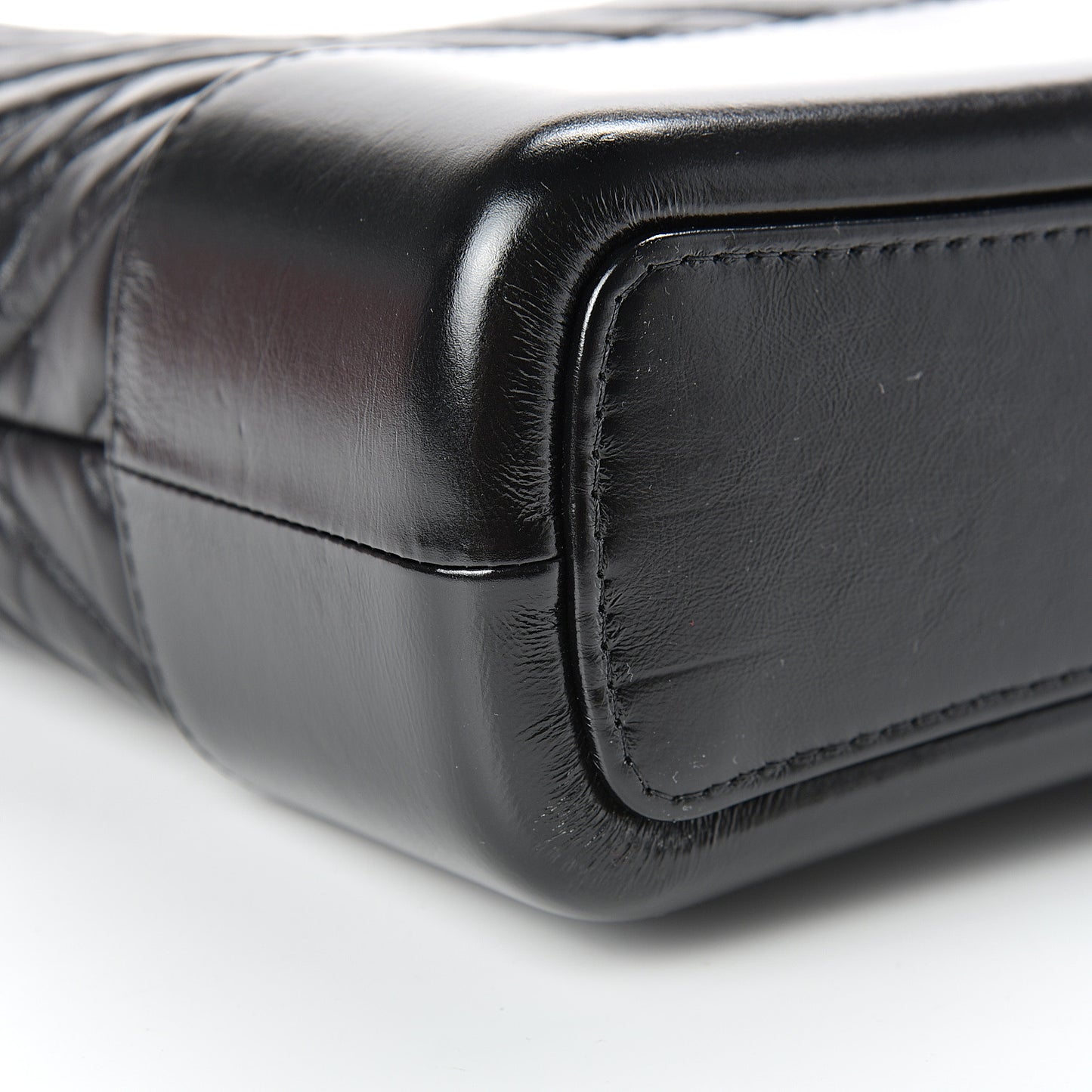 Aged Calfskin Chevron Quilted Medium Gabrielle Hobo Black
