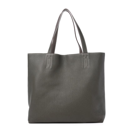 Hermes Taurillon Clemence Double Sens 36 Reversible Tote Etoupe Etain 9 of 16