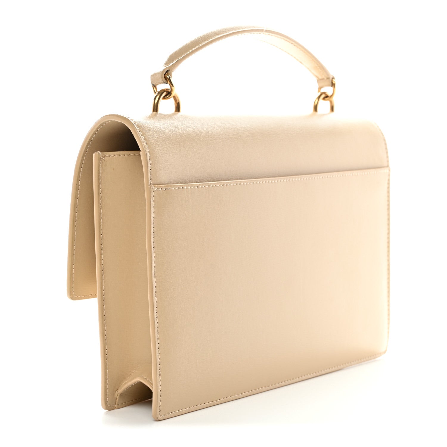 Saint Laurent Smooth Calfskin Medium Monogram Sunset Satchel Satchel Avorio 3 of 10