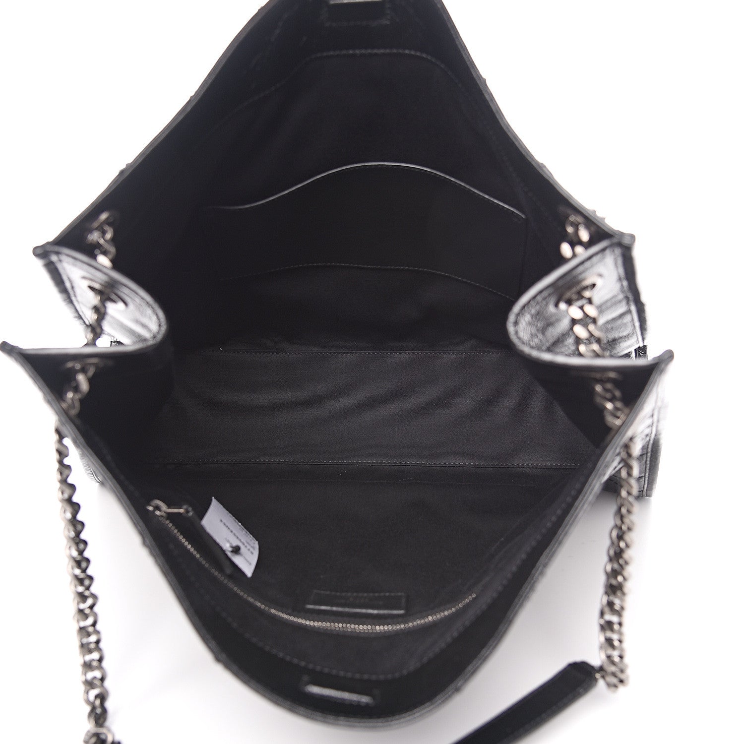 Saint Laurent Crinkled Calfskin Matelasse Monogram Niki Shoulder Bag Black 4 of 9