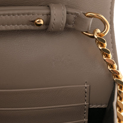 Saint Laurent Lambskin Matelasse Chevron Monogram Chain Wallet Dusty Grey 11 of 13