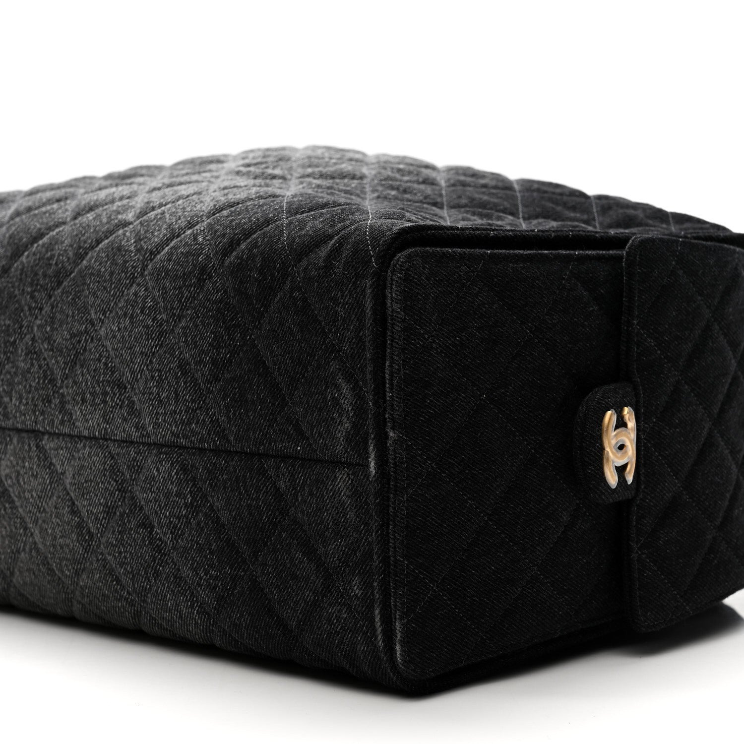 Chanel Washed Denim Quilted Large Chanel 25 Handbag Black 1659105