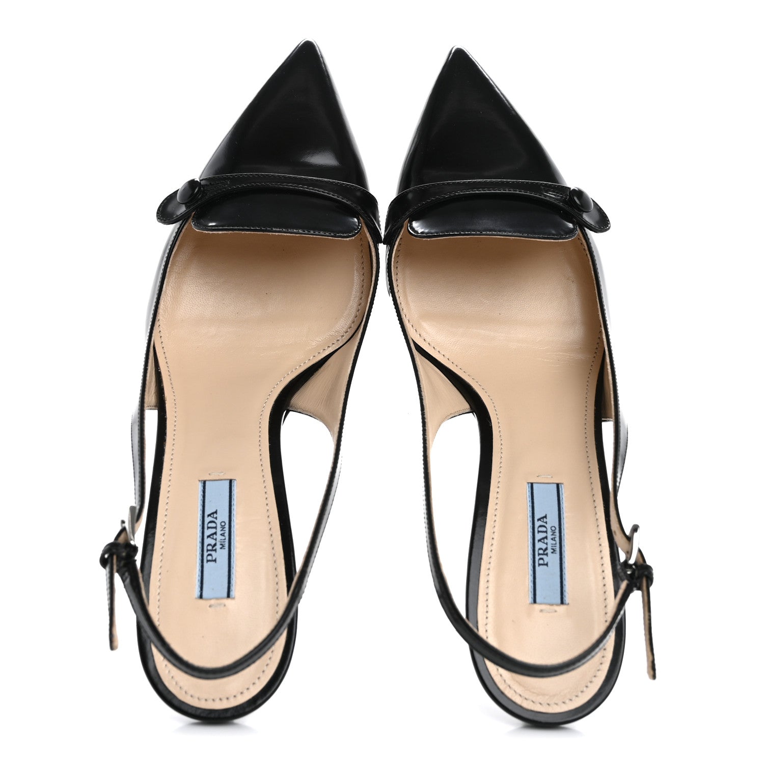 Prada Spazzolato Slingback Pumps 39 Black 2 of 9