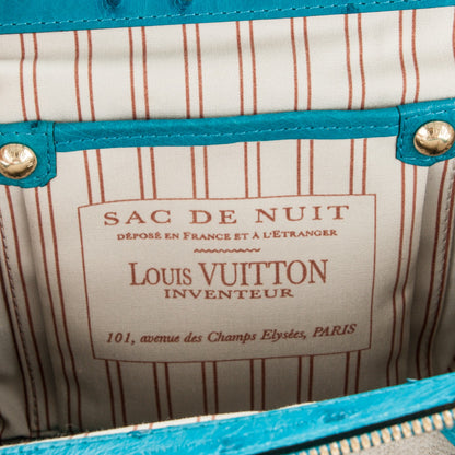 Louis Vuitton Toile Ostrich Trianon Sac De Nuit MM Turquoise 6 of 6