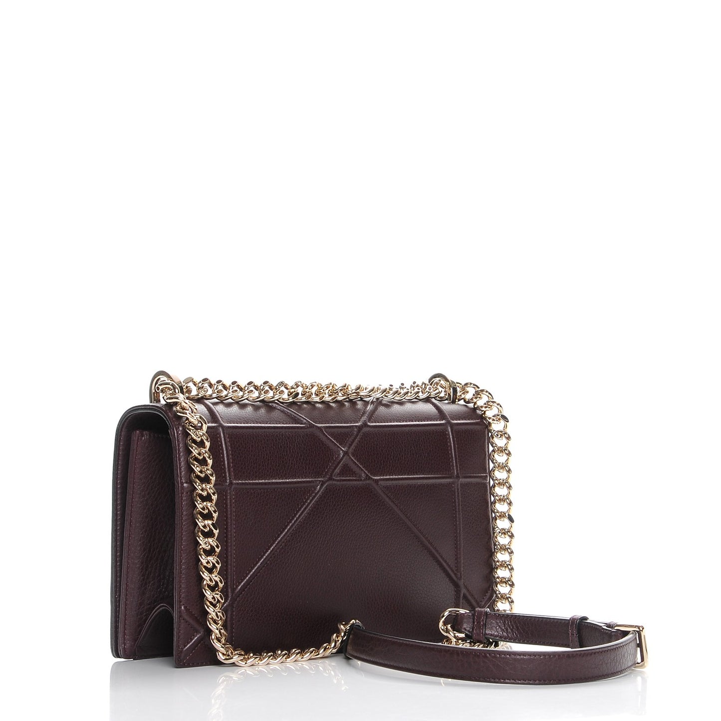Grained Calfskin Medium Diorama Flap Bag Amaranth