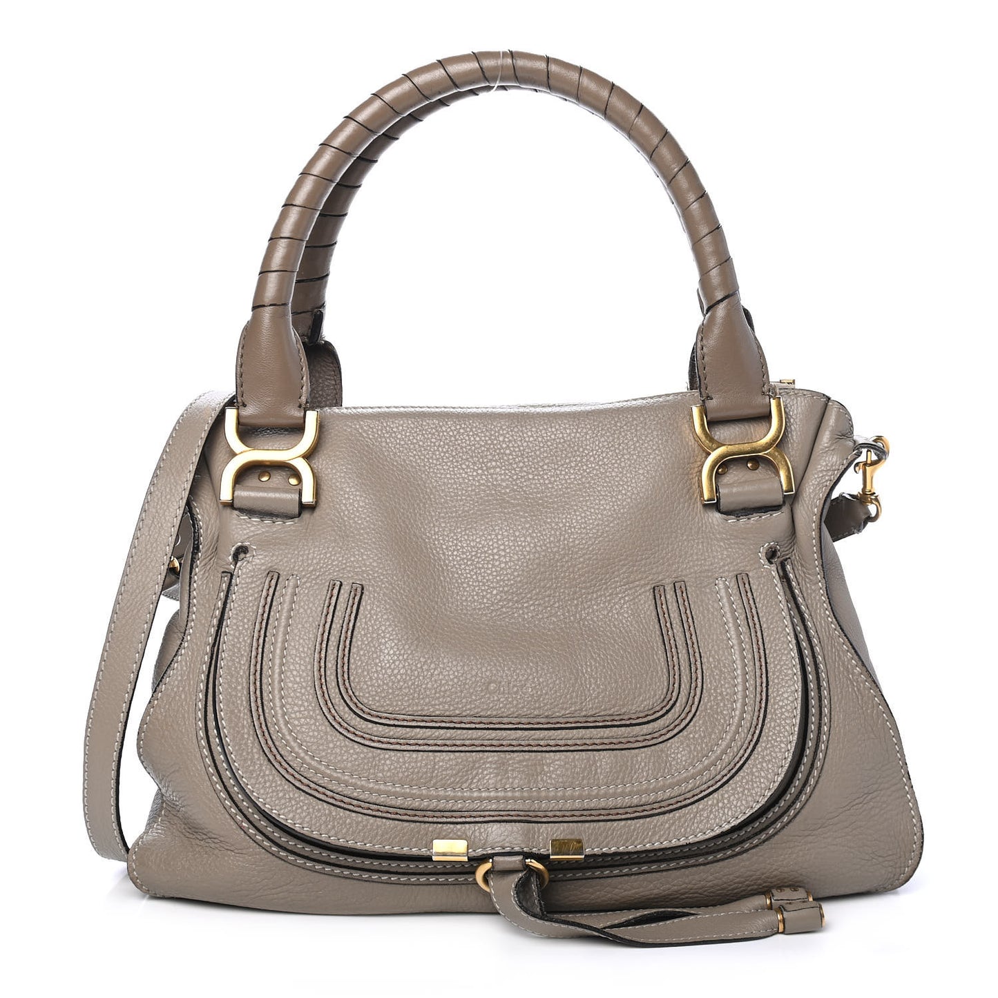 Calfskin Medium Marcie Satchel Motty Grey