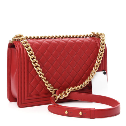 Chanel Caviar Quilted New Medium Boy Flap Dark Red 3 of 10