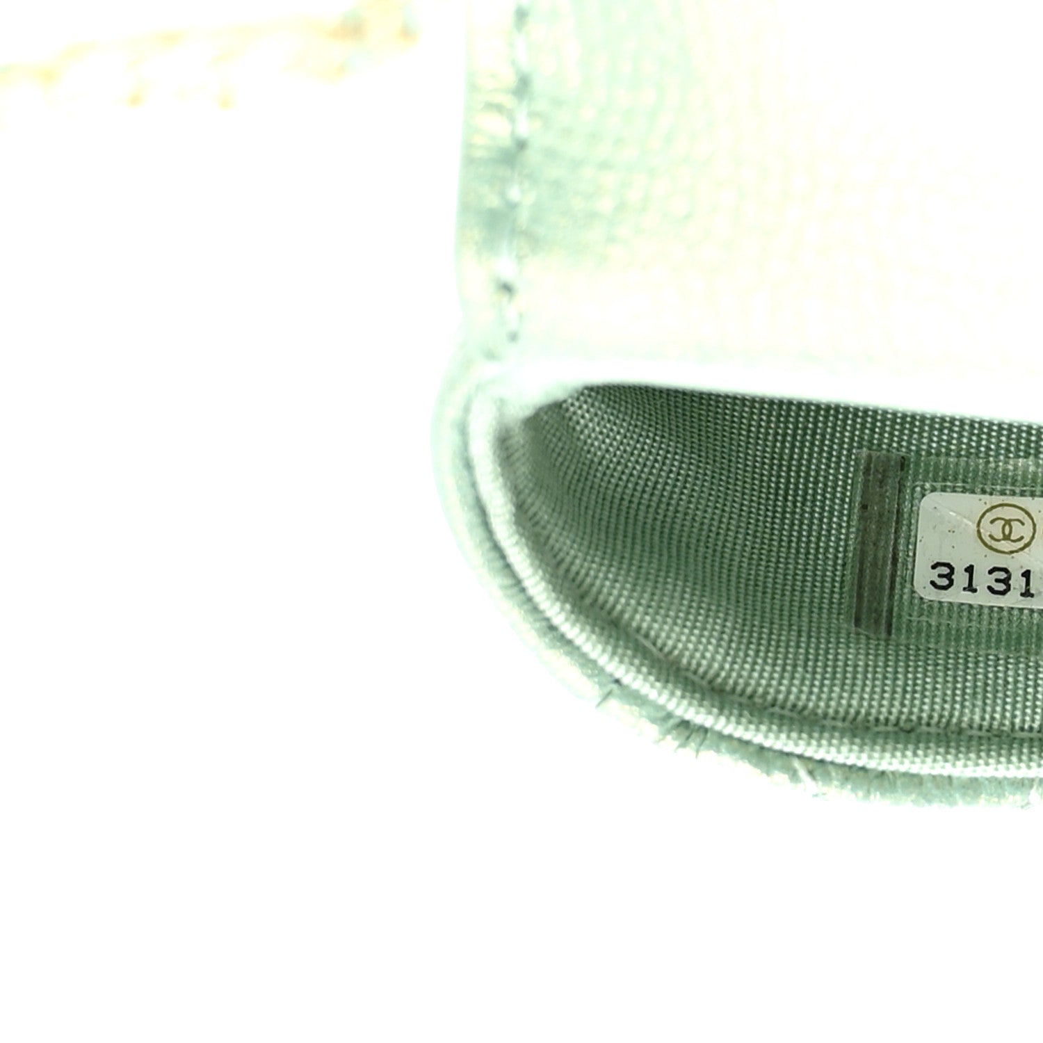 Chanel Iridescent Caviar Quilted Pearl On Top Coin Purse With Chain Light Green 7 of 10