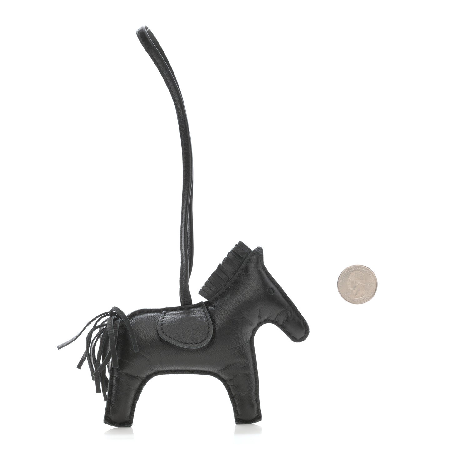 Milo Lambskin Grigri Rodeo Horse Bag Charm MM So Black