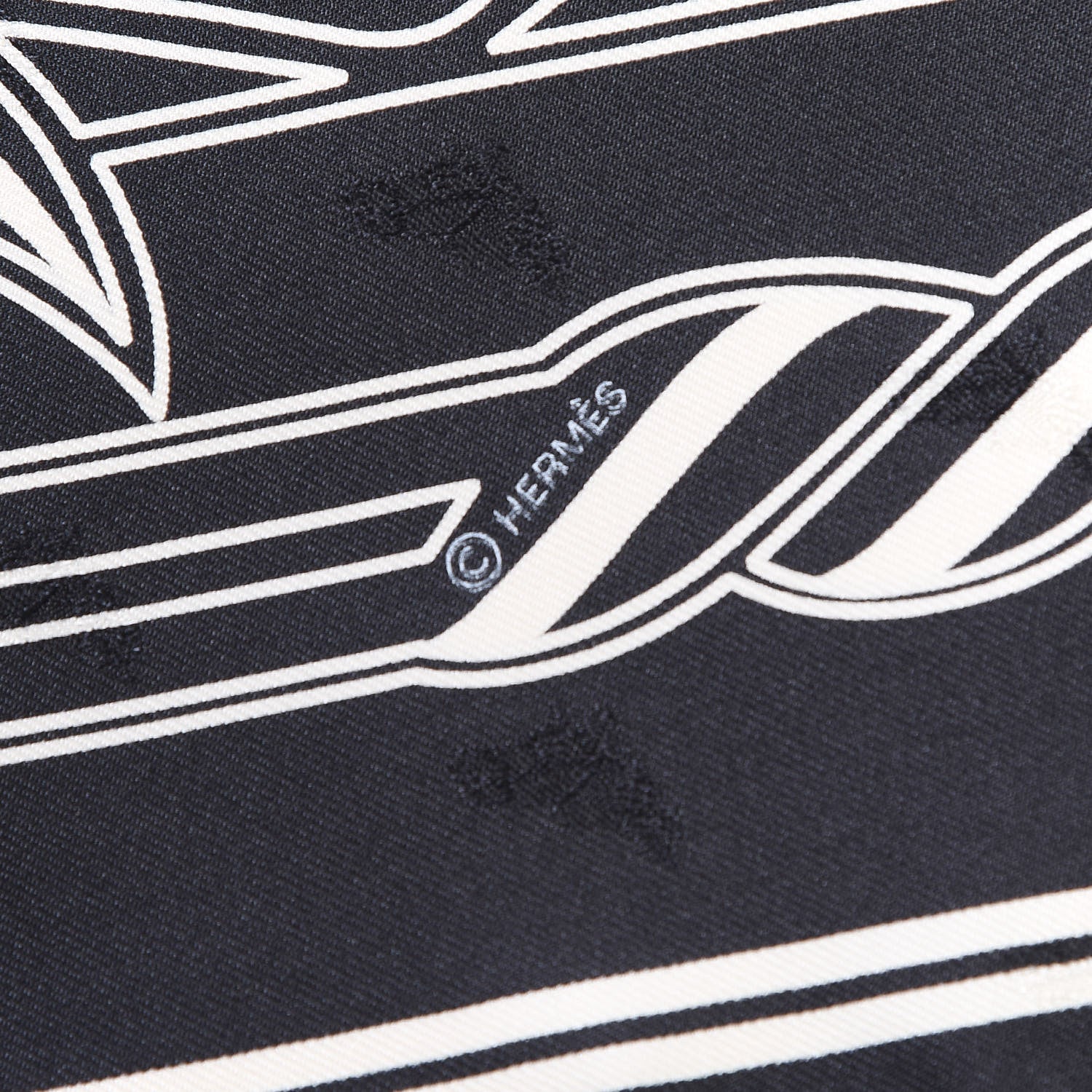 Hermes Silk Quadrige Au Fil Scarf 70 Black Creme 5 of 6