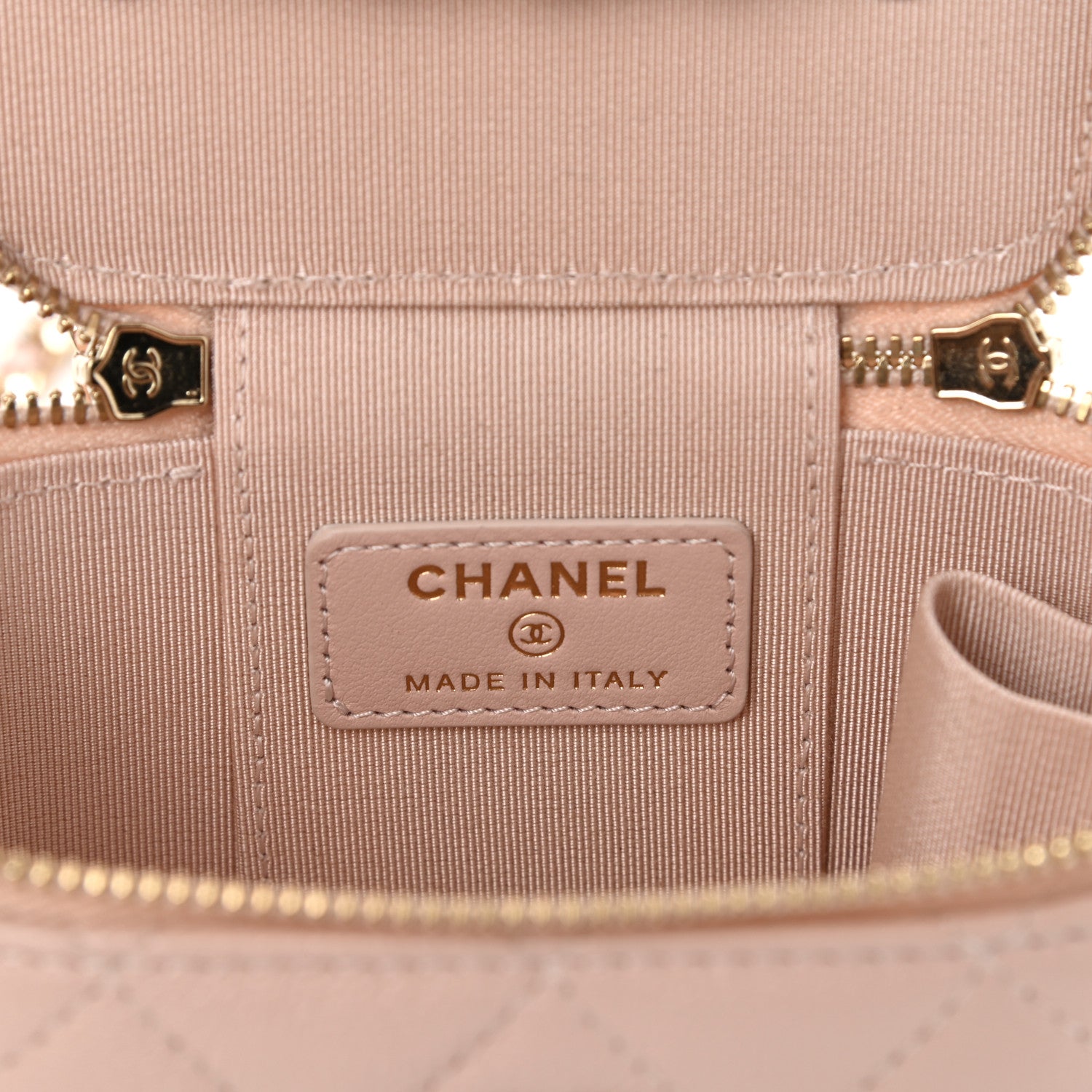 Chanel Caviar Quilted Mini Vanity Case With Chain Light Pink 6 of 9