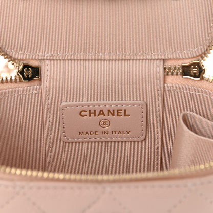 Chanel Caviar Quilted Mini Vanity Case With Chain Light Pink 6 of 9