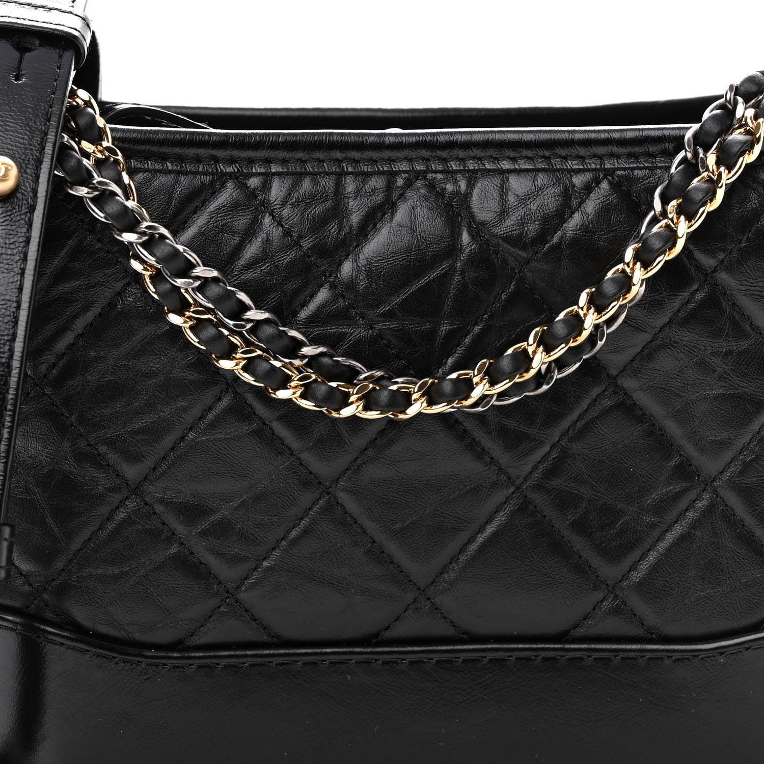 Chanel Aged Calfskin Quilted Small Gabrielle Hobo Black 8 of 10