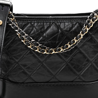 Chanel Aged Calfskin Quilted Small Gabrielle Hobo Black 8 of 10