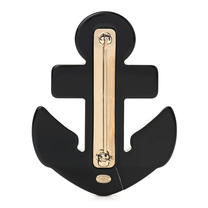 Chanel Resin Pearl Anchor CC Brooch Black Blue 3 of 8
