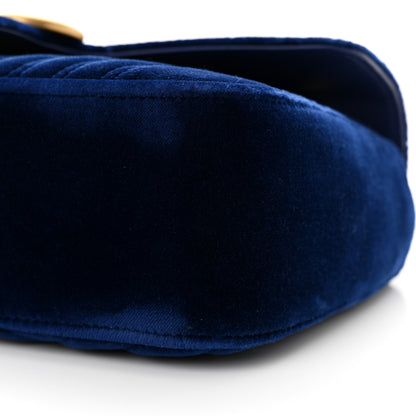 Gucci Velvet Matelasse Small GG Marmont Shoulder Bag Cobalt Blue 10 of 10
