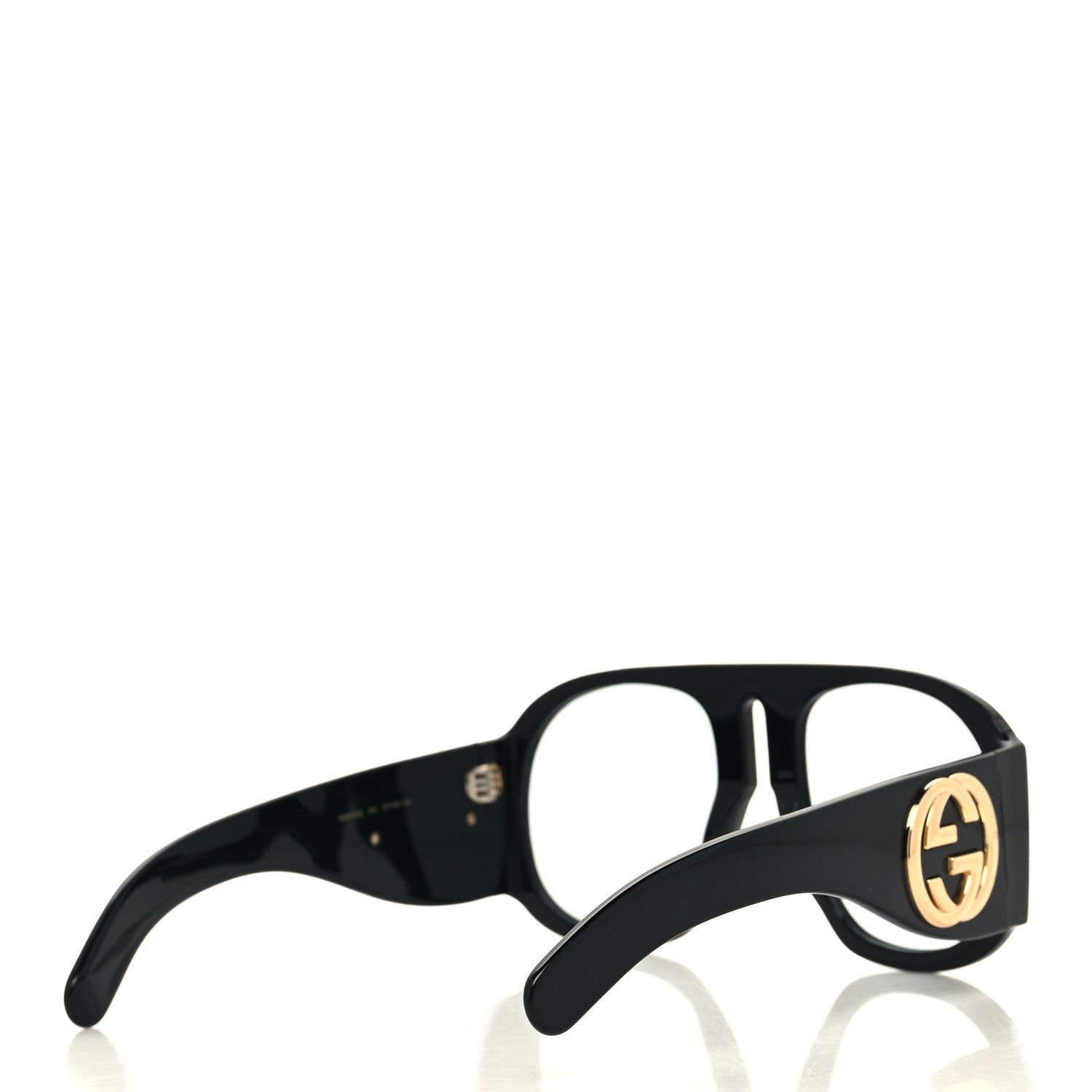 Gucci Oversized Aviator Sunglasses GG0152S Black 4 of 7