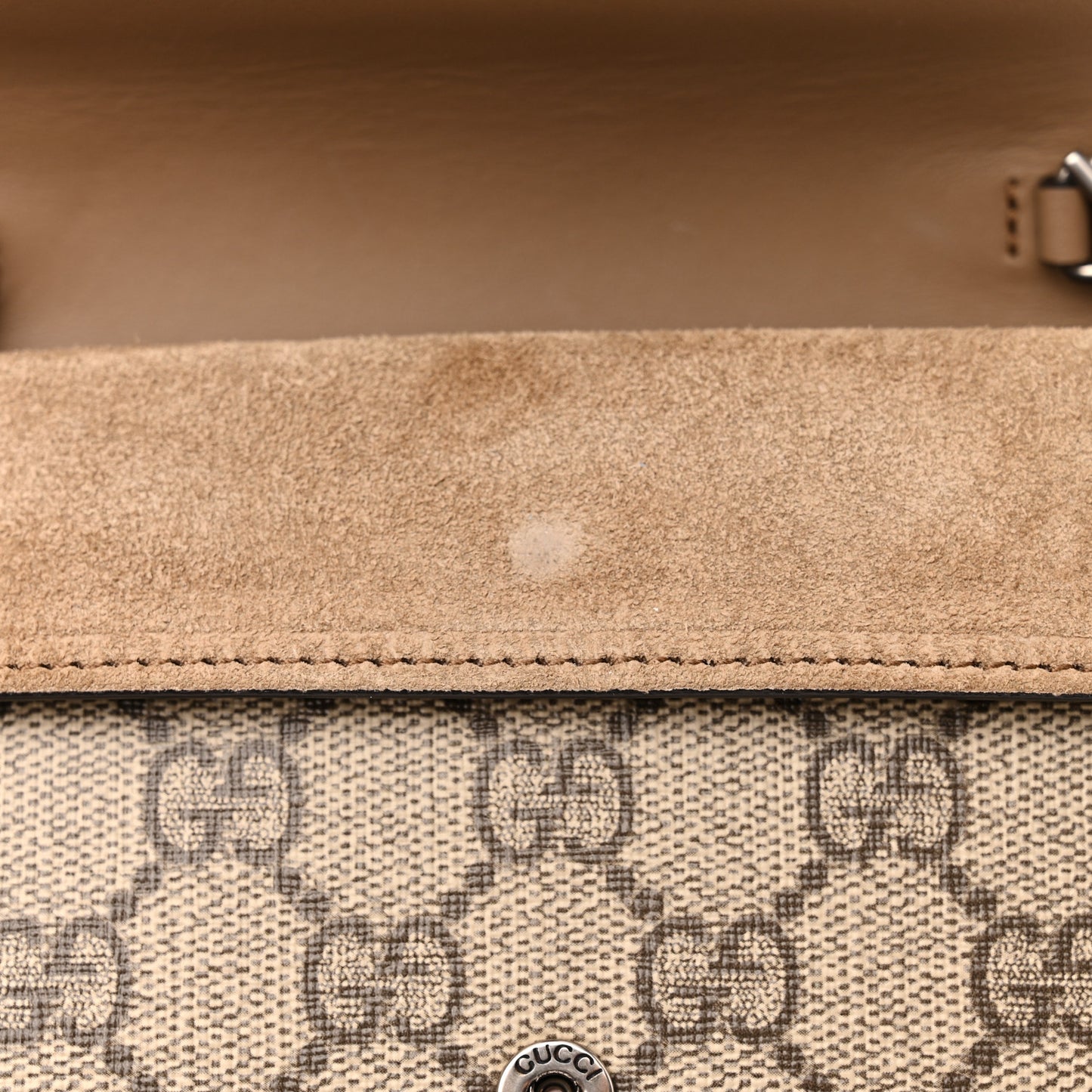 GG Supreme Monogram Super Mini Dionysus Shoulder Bag Taupe
