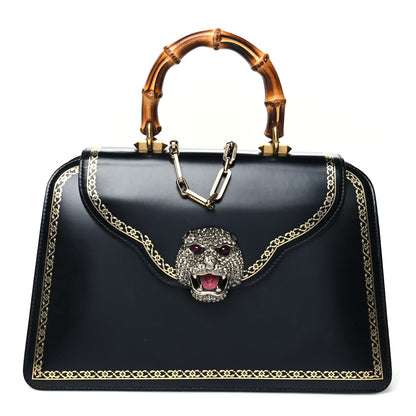 Gucci Calfskin Bamboo Medium Thiara Top Handle Bag Black 1 of 15