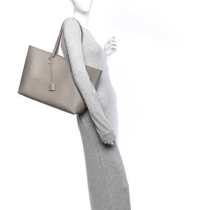 Saint Laurent Calfskin Large Shopping Tote Oyster Gray 2 of 12