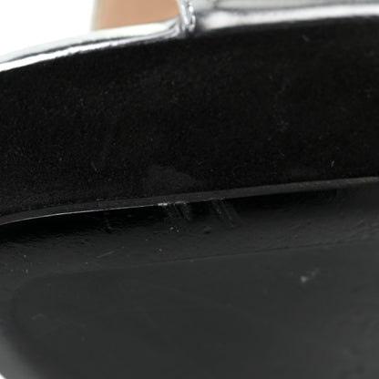 Prada Metallic Calfskin Suede Heel Sandals 38.5 Silver Black 14 of 16