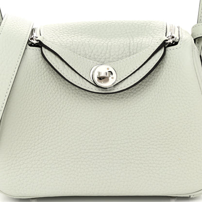 Hermes Taurillon Clemence Mini Lindy 20 Gris Neve 8 of 11