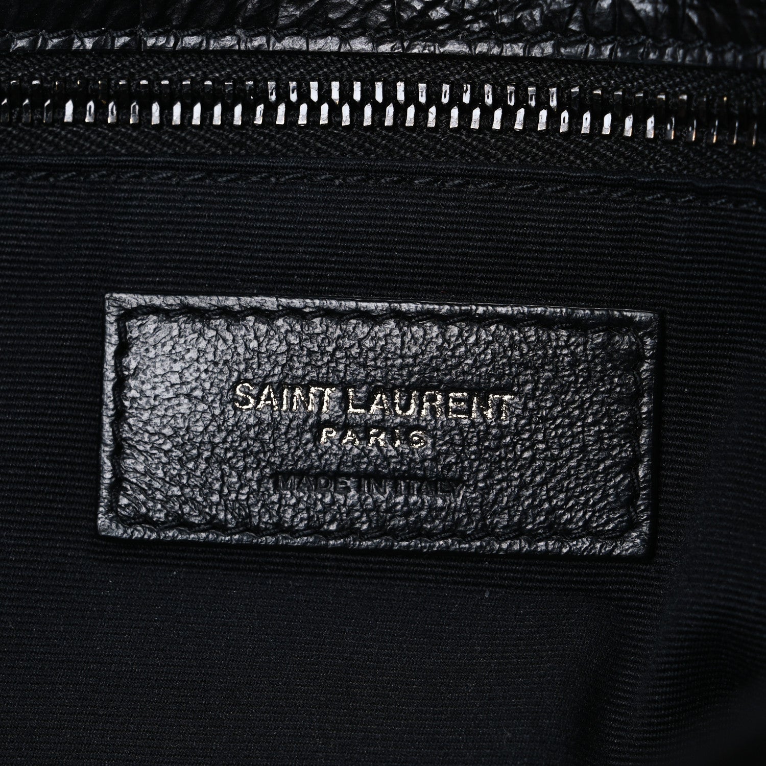 Saint Laurent Crocodile Embossed Lambskin Monogram Medium Niki Chain Satchel Black 6 of 11