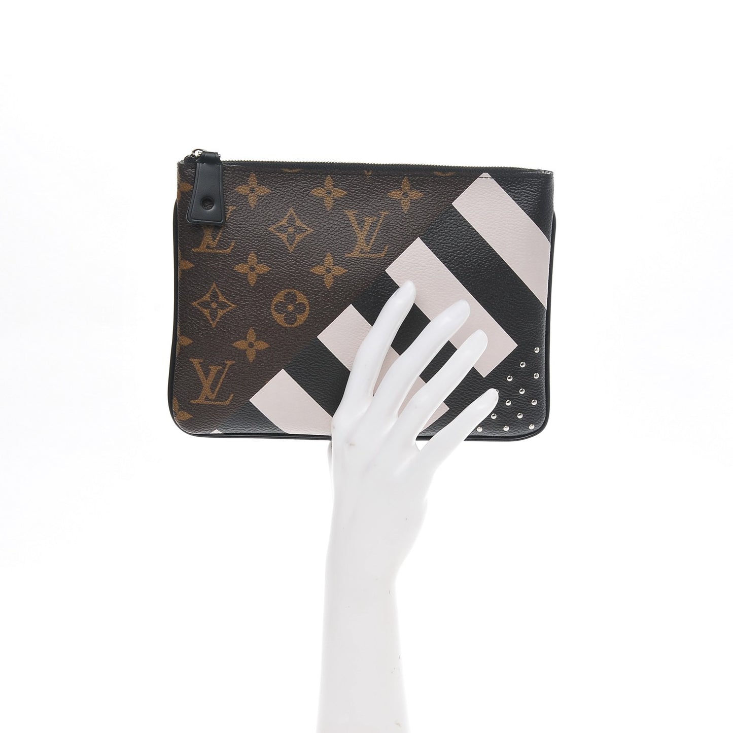 Monogram Stripes Pochette Plate PM