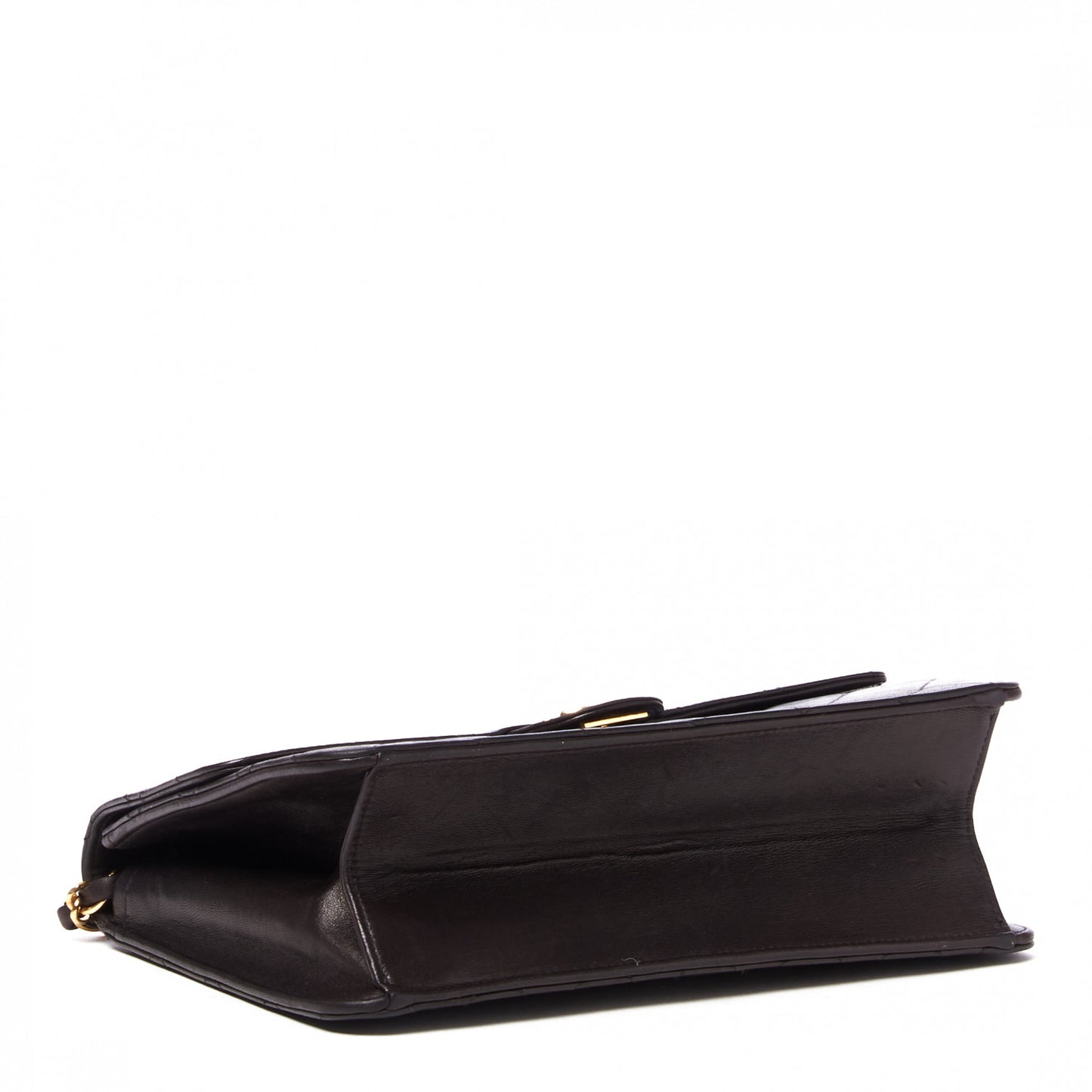 Lambskin Quilted Small Single Flap Black