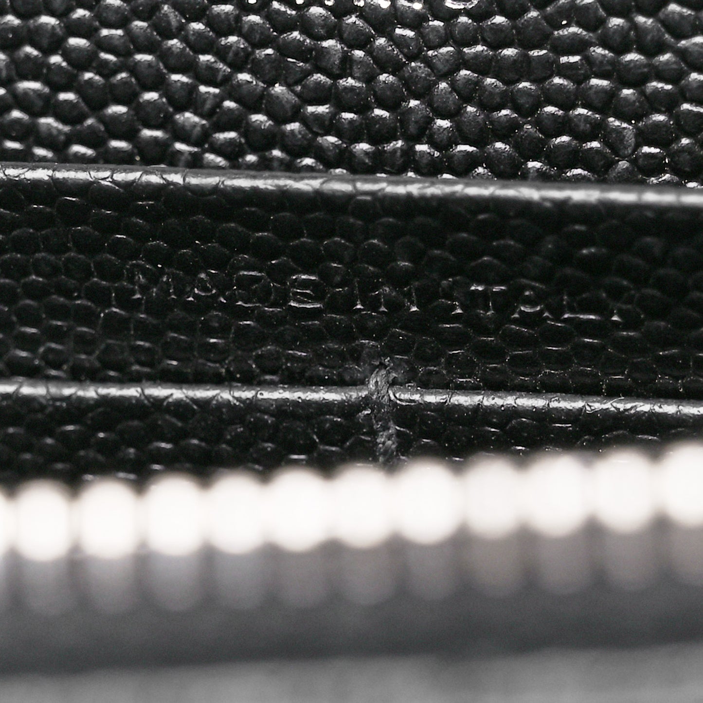 Grain De Poudre Matelasse Chevron Monogram Envelope Chain Wallet Black