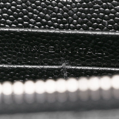 Saint Laurent Grain De Poudre Matelasse Chevron Monogram Envelope Chain Wallet Black 7 of 11