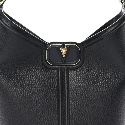Valentino Garavani Grainy Calfskin Vertical Hobo Bag Black 7 of 9