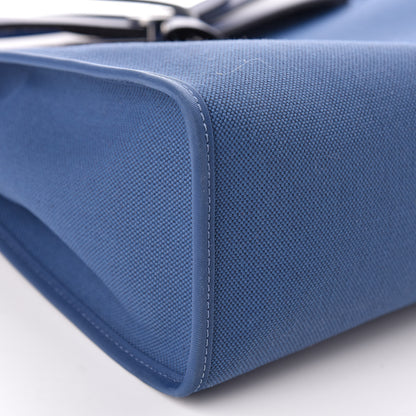 Hermes Vache Hunter Toile Herbag Zip 31 PM Bleu Brighton Bleu Saphir 9 of 16