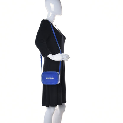 Balenciaga Smooth Calfskin Logo XS Everyday Camera Bag Bleu Prim White 3 of 14