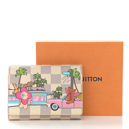 Louis Vuitton Damier Azur 2021 Christmas Animation Hollywood Victorine Wallet Fuchsia 7 of 7
