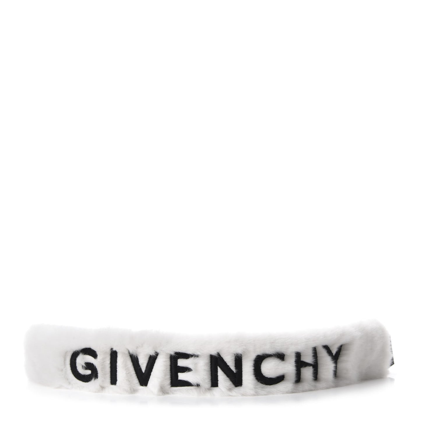 Faux Fur Logo Bag Strap White