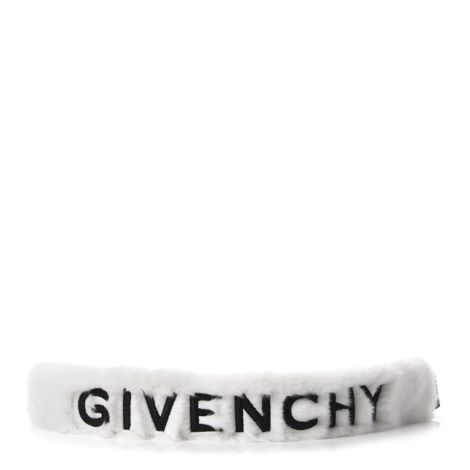 Givenchy Faux Fur Logo Bag Strap White 1 of 6
