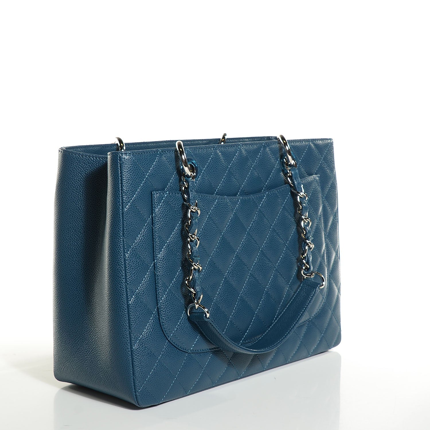 Chanel Caviar Grand Shopping Tote GST Dark Blue 3 of 7