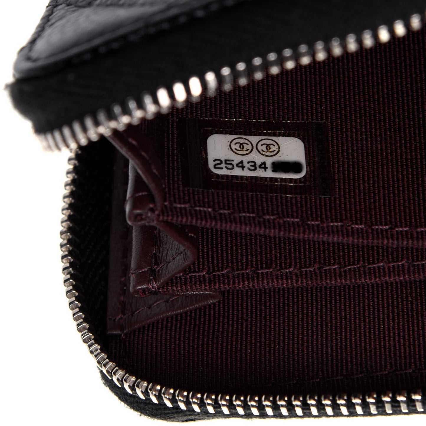Caviar Quilted Zip Coin Purse Black