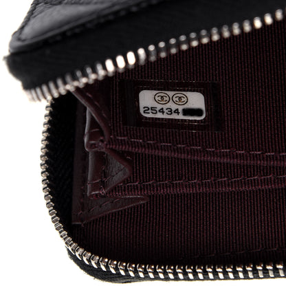 Chanel Caviar Quilted Zip Coin Purse Black 7 of 10