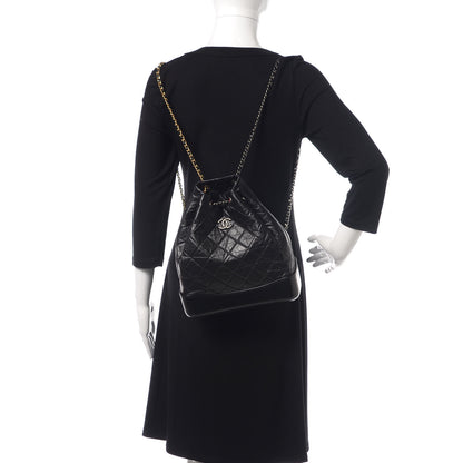 Chanel Aged Calfskin Quilted Gabrielle Backpack Black 2 of 11