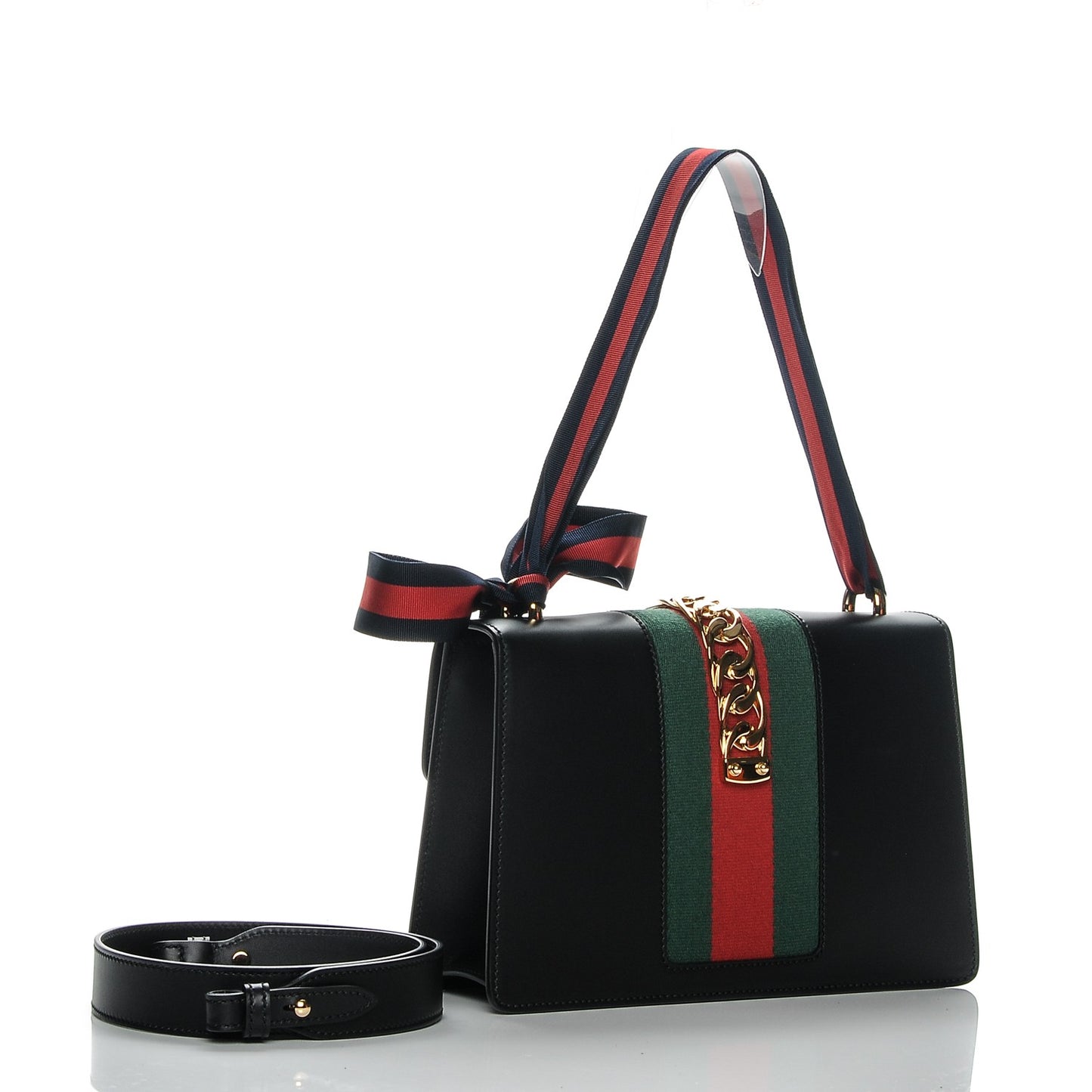 Calfskin Small Sylvie Shoulder Bag Black
