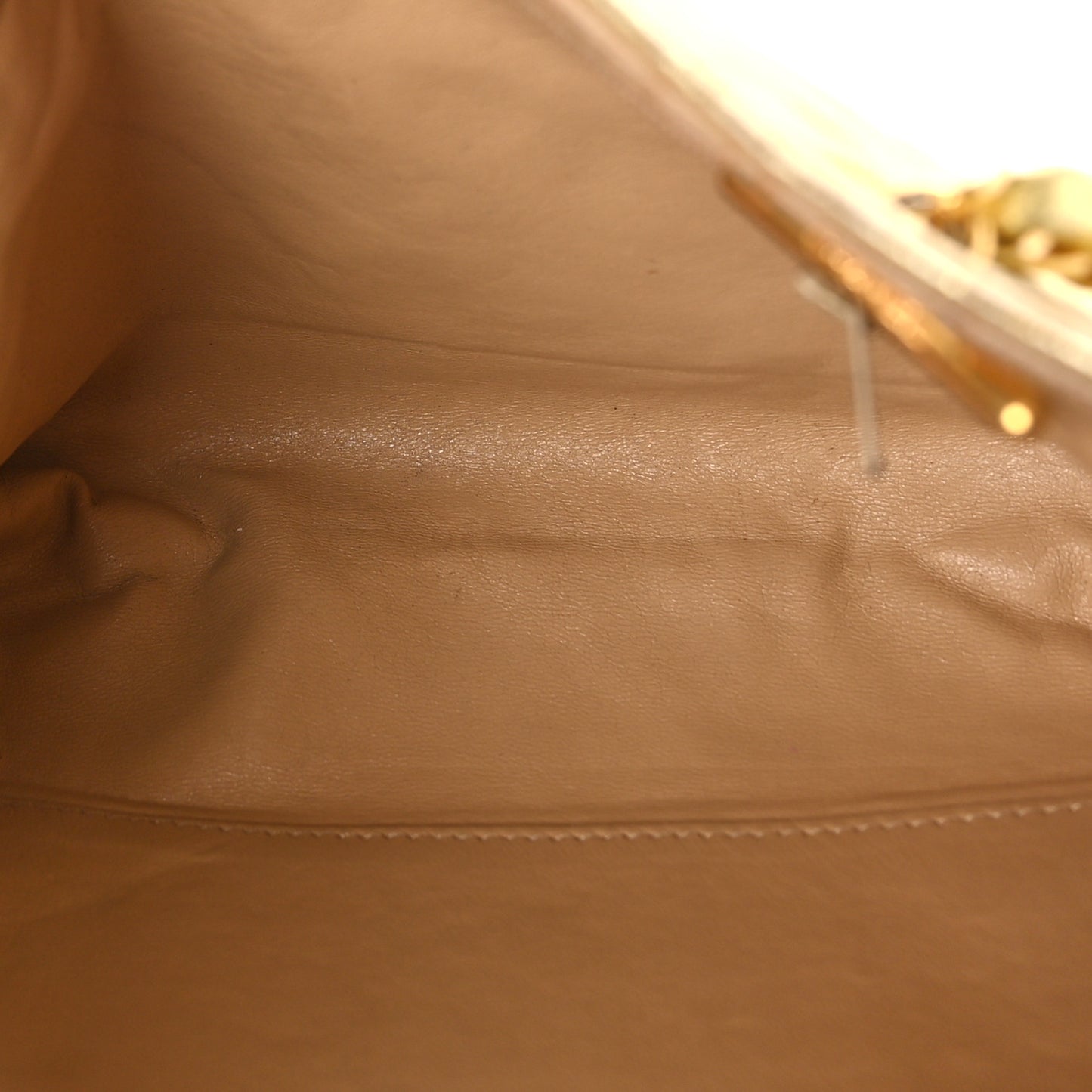 Metallic Lambskin Crystal Quilted Shoulder Bag Gold